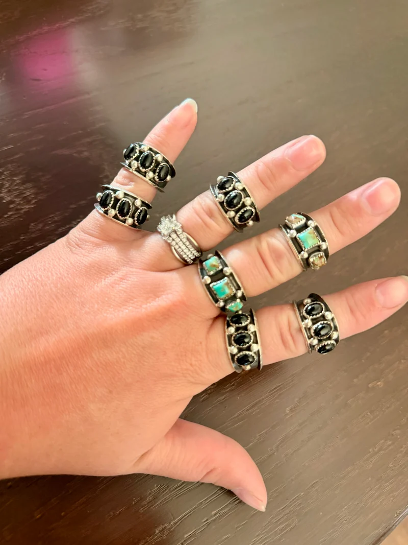 3 Stone Sterling Silver Rings