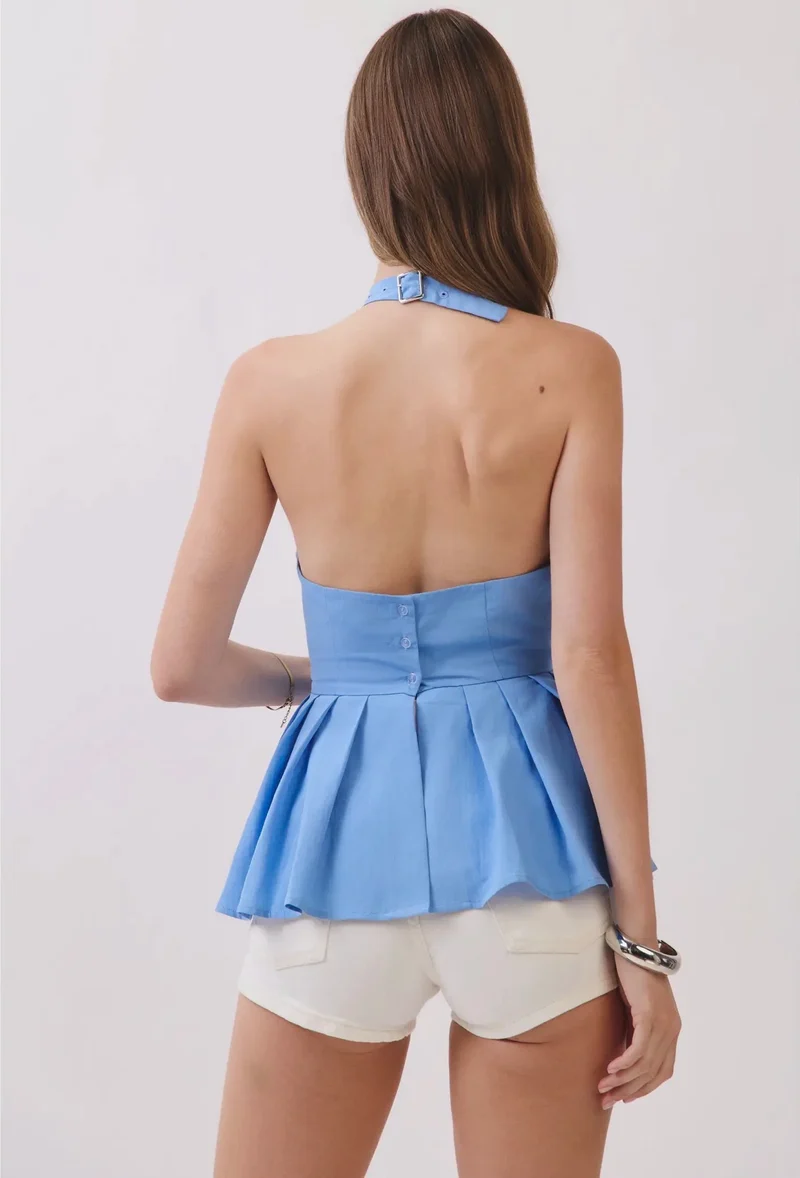 Light Blue Halter Top
