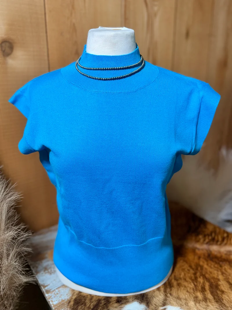 Ocean Blue Knit Top