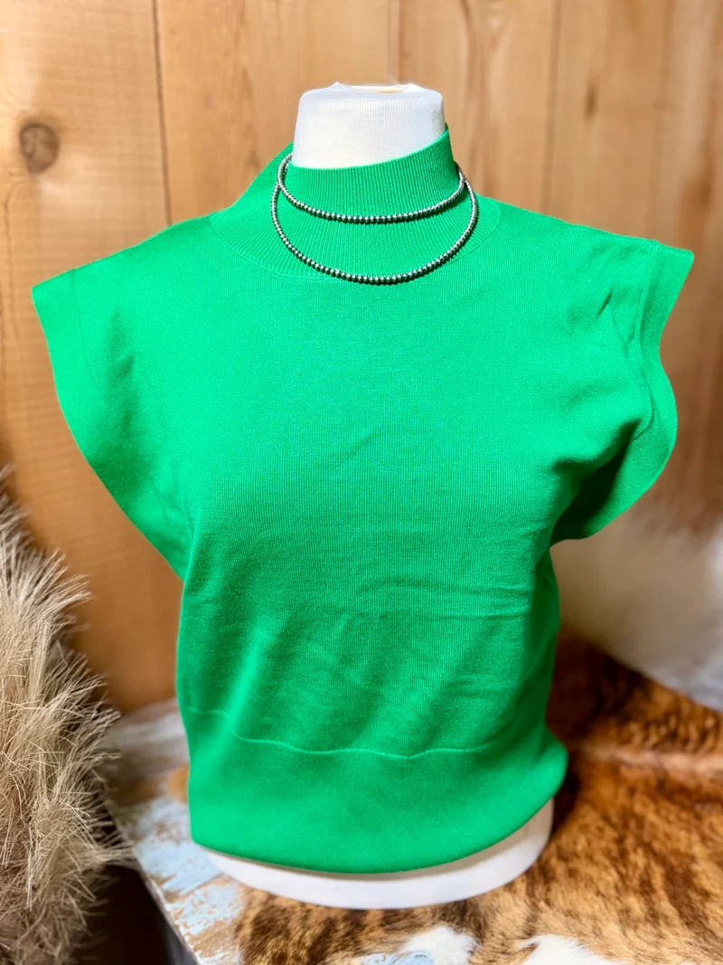 Kelly Green Knit Top