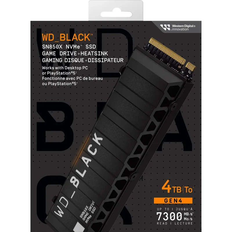 WD Black SN850X NVMe SSD With Heatsink for PS5 & PC (1TB/2TB /4TB)