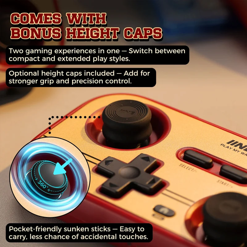 IINE Retro Red Pocket Game Controller for Nintendo Switch 2