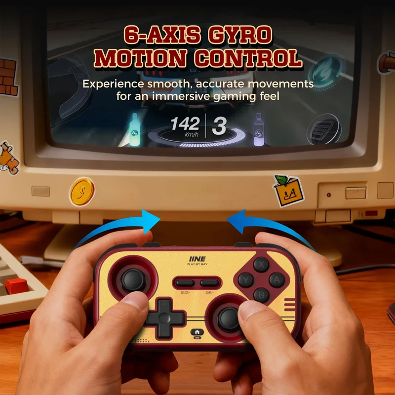 IINE Retro Red Pocket Game Controller for Nintendo Switch 2