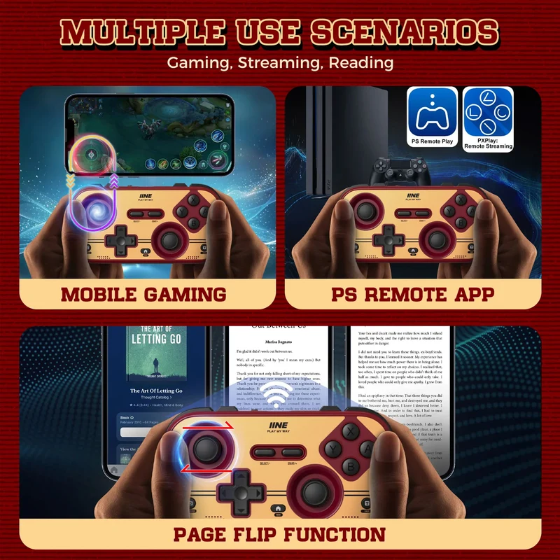 IINE Retro Red Pocket Game Controller for Nintendo Switch 2