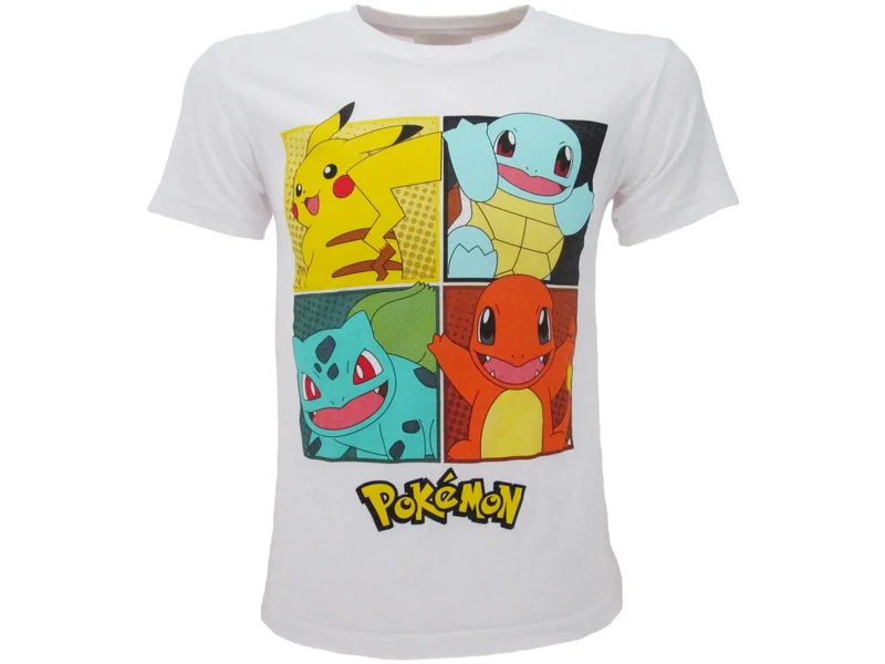 T-Shirt Pokémon Starters di Kanto Bimbo e Bimba dai 5 anni ai 14 anni