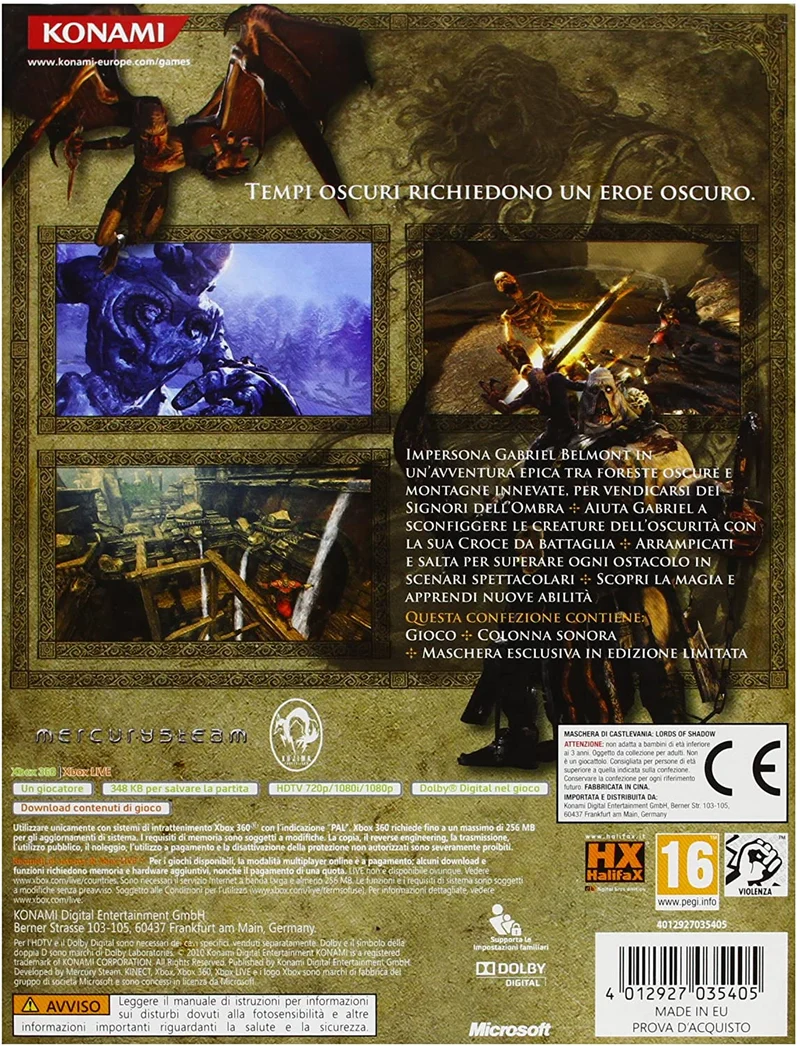CASTLEVANIA LORDS OF SHADOW LIMITED COLLECTOR'S EDITION XBOX 360 (versione italiana)