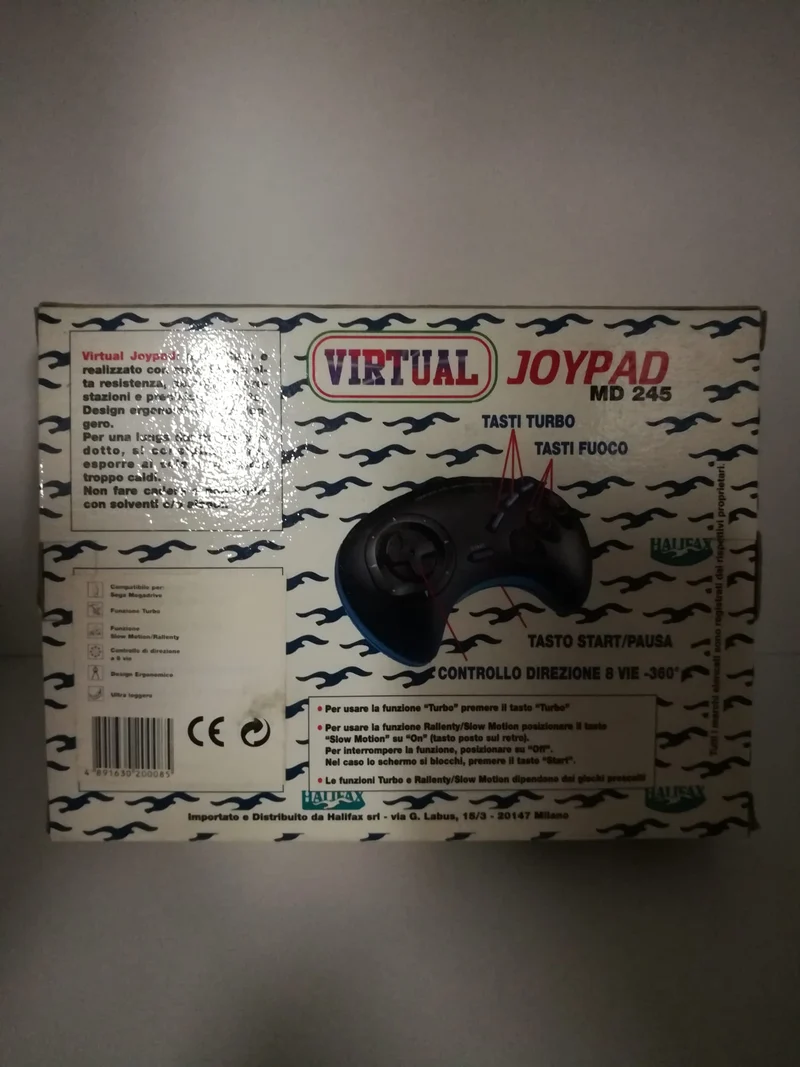 CONTROLLER JOYPAD VIRTUAL SEGA MEGADRIVE HALIFAX NUOVO