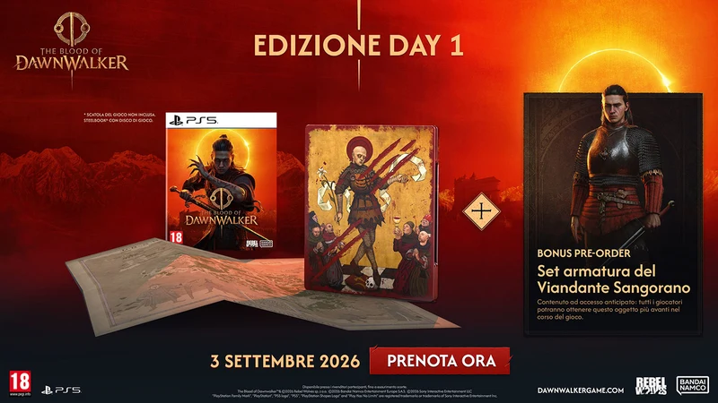 The Blood of Dawnwalker Dayone Edition Playstation 5 +Steelbook +World Map