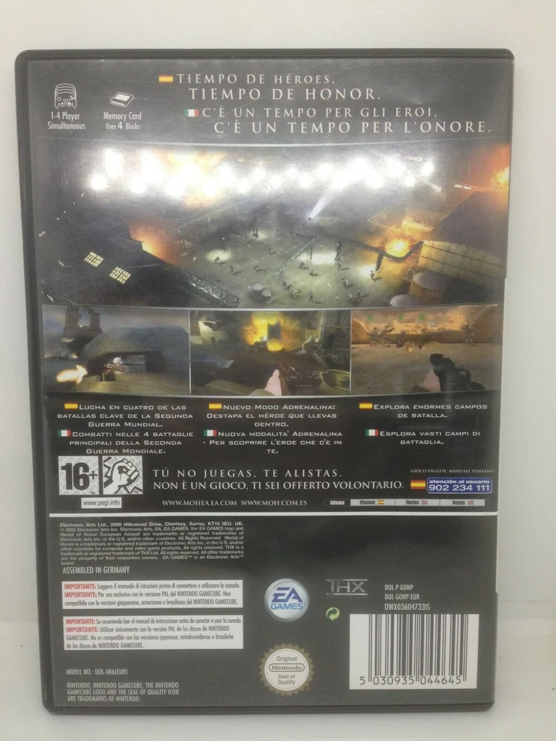 MEDAL OF HONOR EUROPEAN ASSAULT NINTENDO GAME CUBE