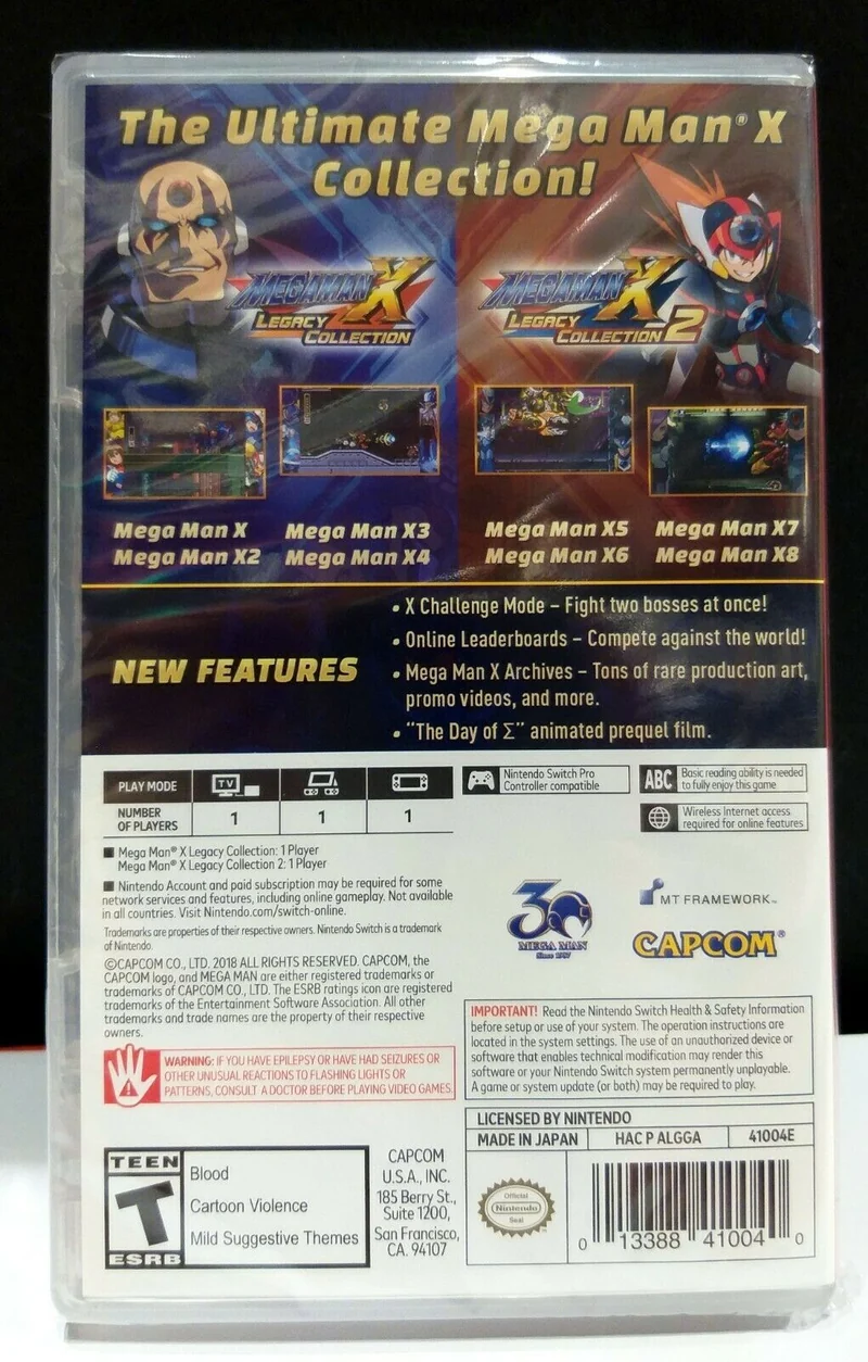 MEGA MAN X LEGACY COLLECTION 1+2 NINTENDO SWITCH (versione americana)