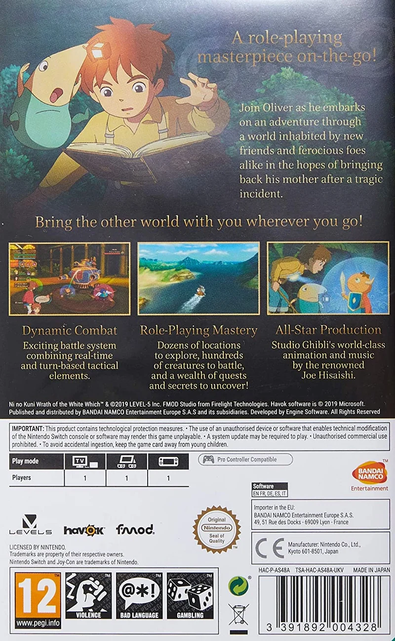 Ni No Kuni: Wrath of The White Witch - Nintendo Switch Edizione Europea