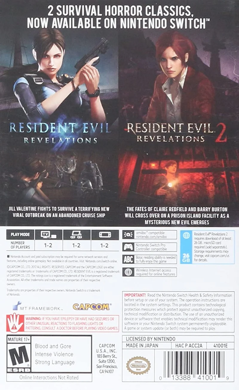 RESDENT EVIL REVELATIONS COLLECTION NINTENDO SWITCH (versione americano)