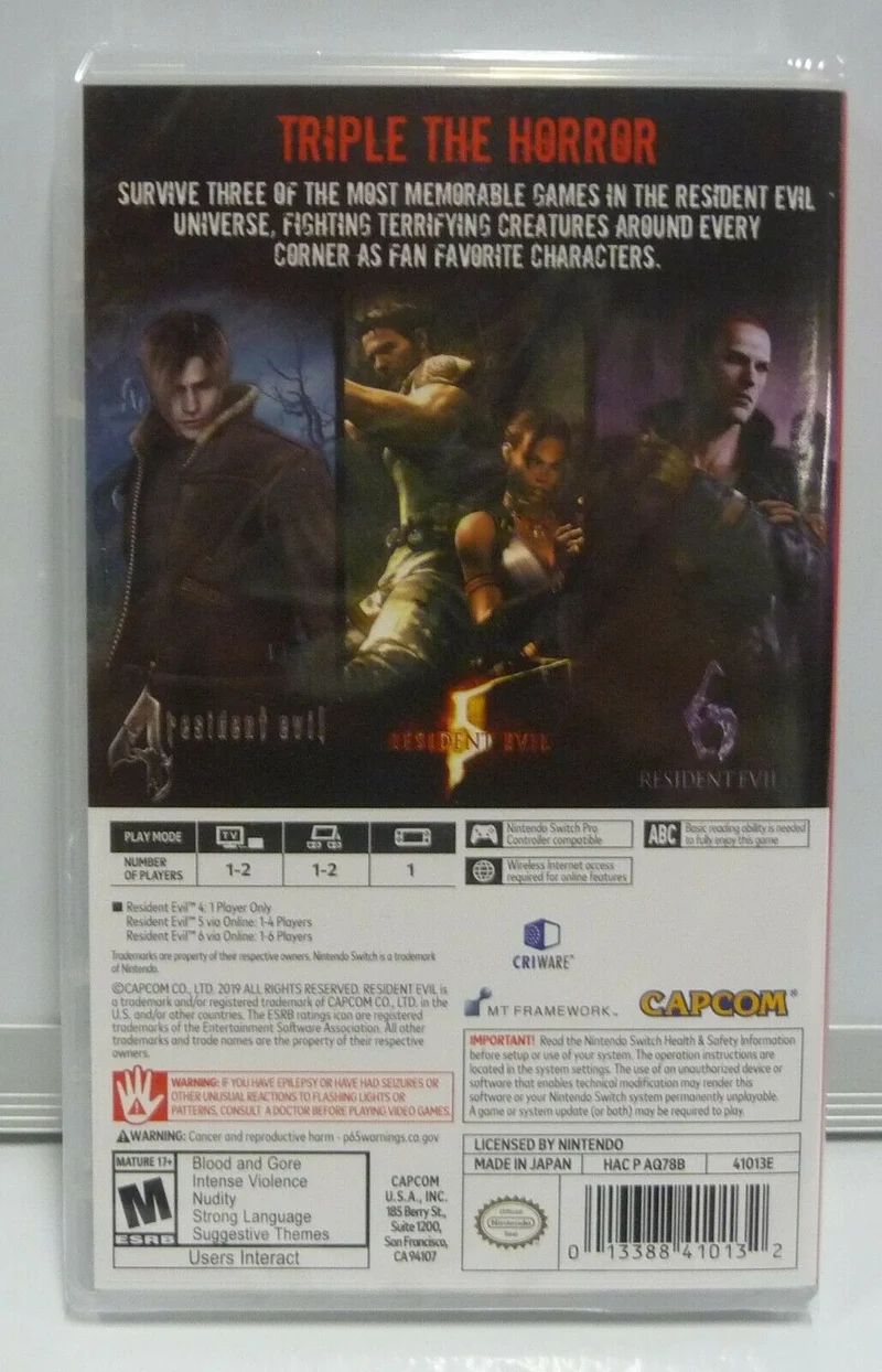 RESIDENT EVIL TRIPLE PACK NINTENDO SWITCH (versione americana)
