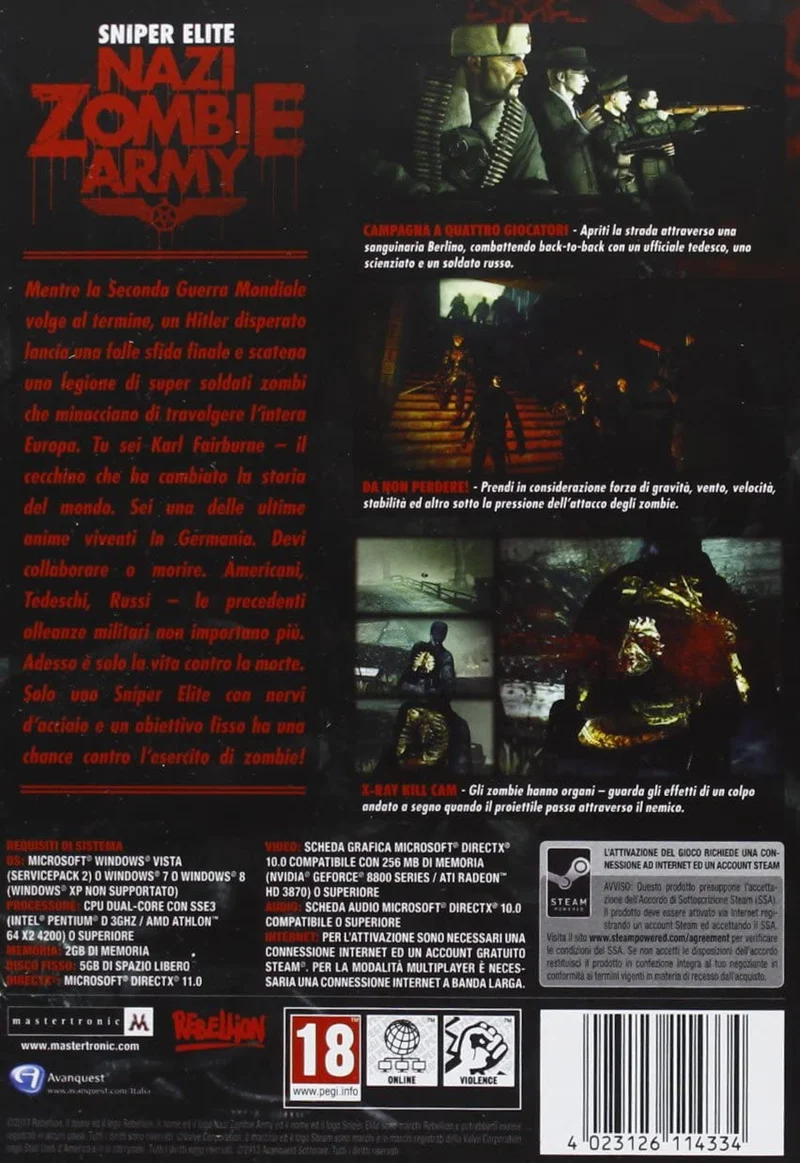 SNIPER ELITE NAZI ZOMBIE ARMY PC (versione italiana)