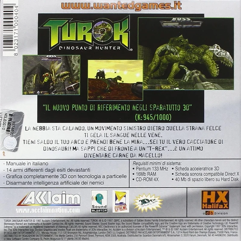 TUROK DINOSAUR HUNTER PC (gioco completo)