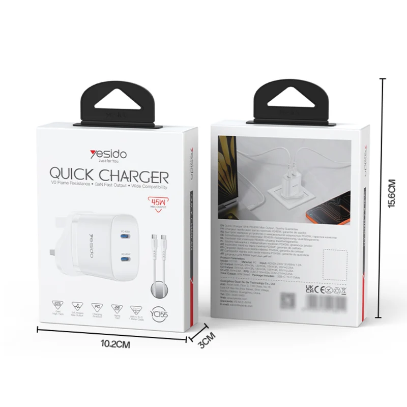 Yesido Charger 45W UK YC155