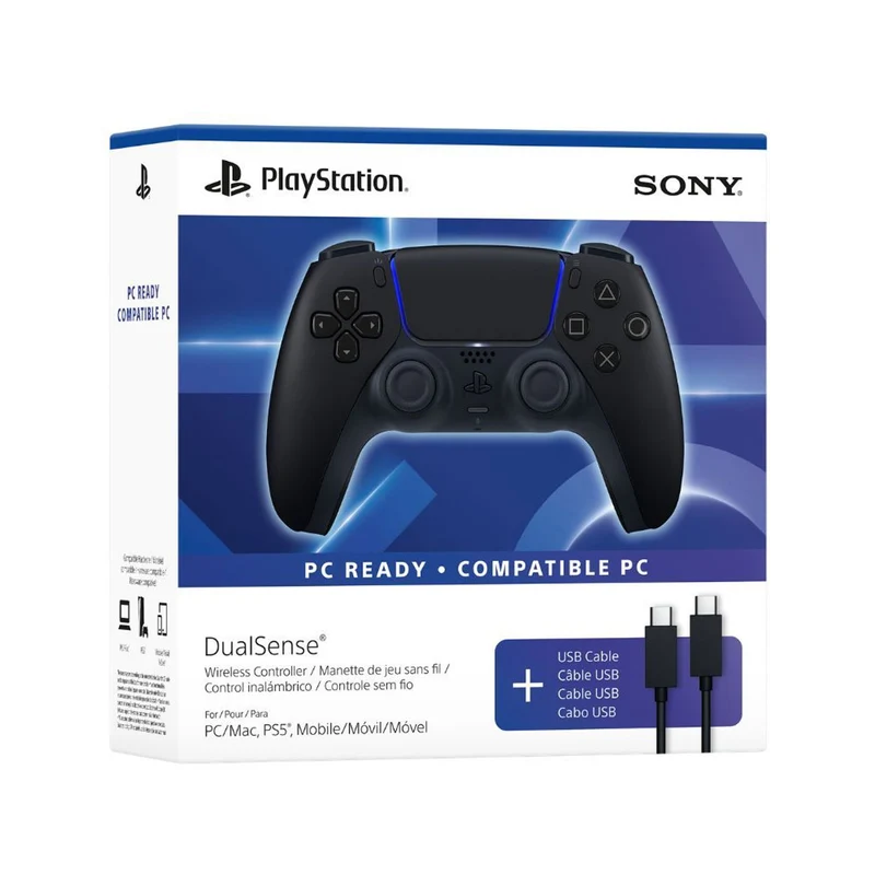 PS5 Official Sony DualSense Wireless Controller with USB Cable (Midnight Black) [USA Imported]