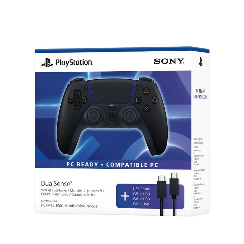 PS5 Official Sony DualSense Wireless Controller with USB Cable (Midnight Black) [USA Imported]