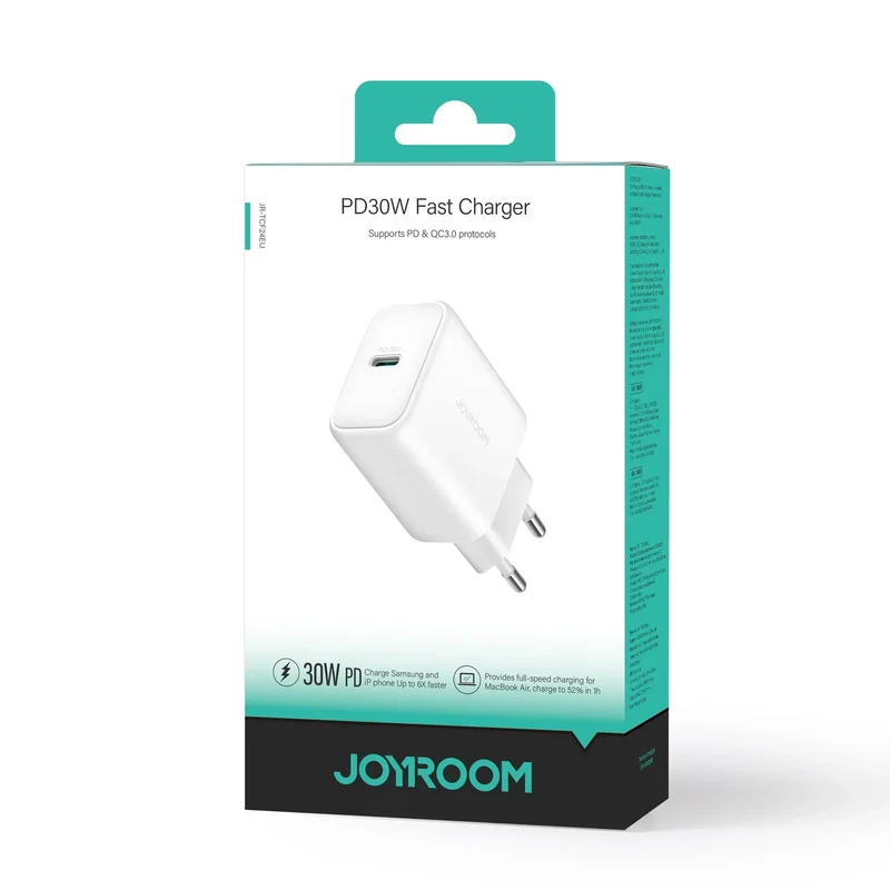 JOYROOM JR-TCF24 USB-C PD 30W QC SFC network charger With Cable - White
