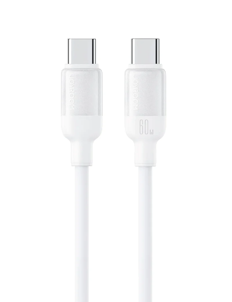 JOYROOM S-A62 1.2m USB-C to USB-C Cable 60W Fast Charging Liquid Silicone Data Cord for Phone Laptop - White