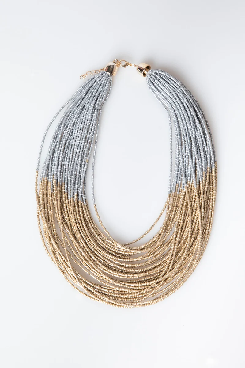 Collana multifili bicolore
