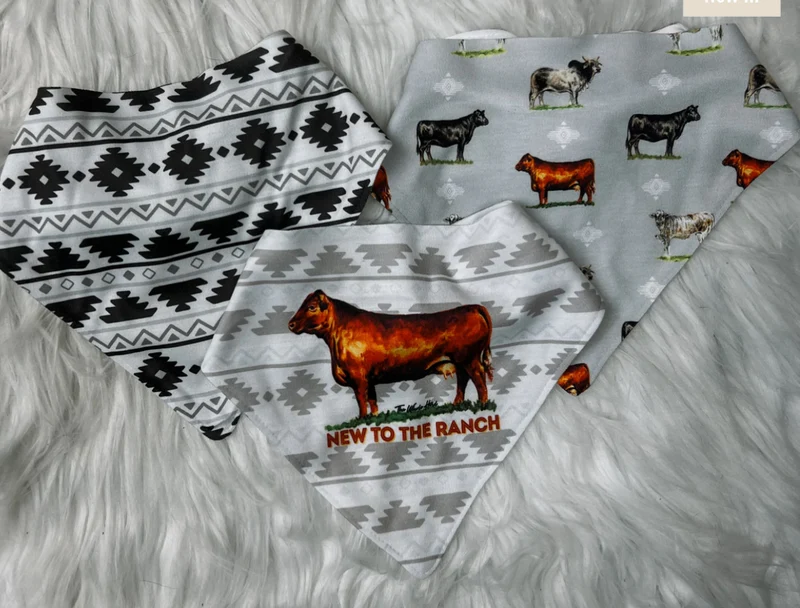 3 Pack Drool Bibs - Cattle Breed