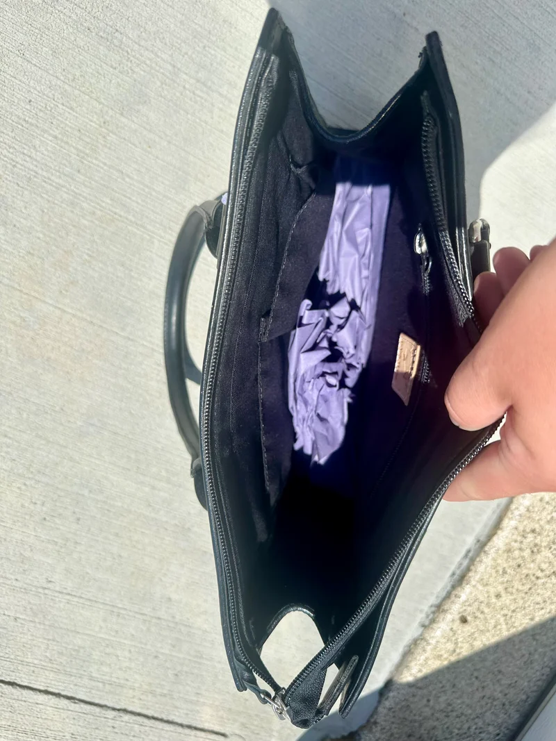 Black Tooled Hand Bag