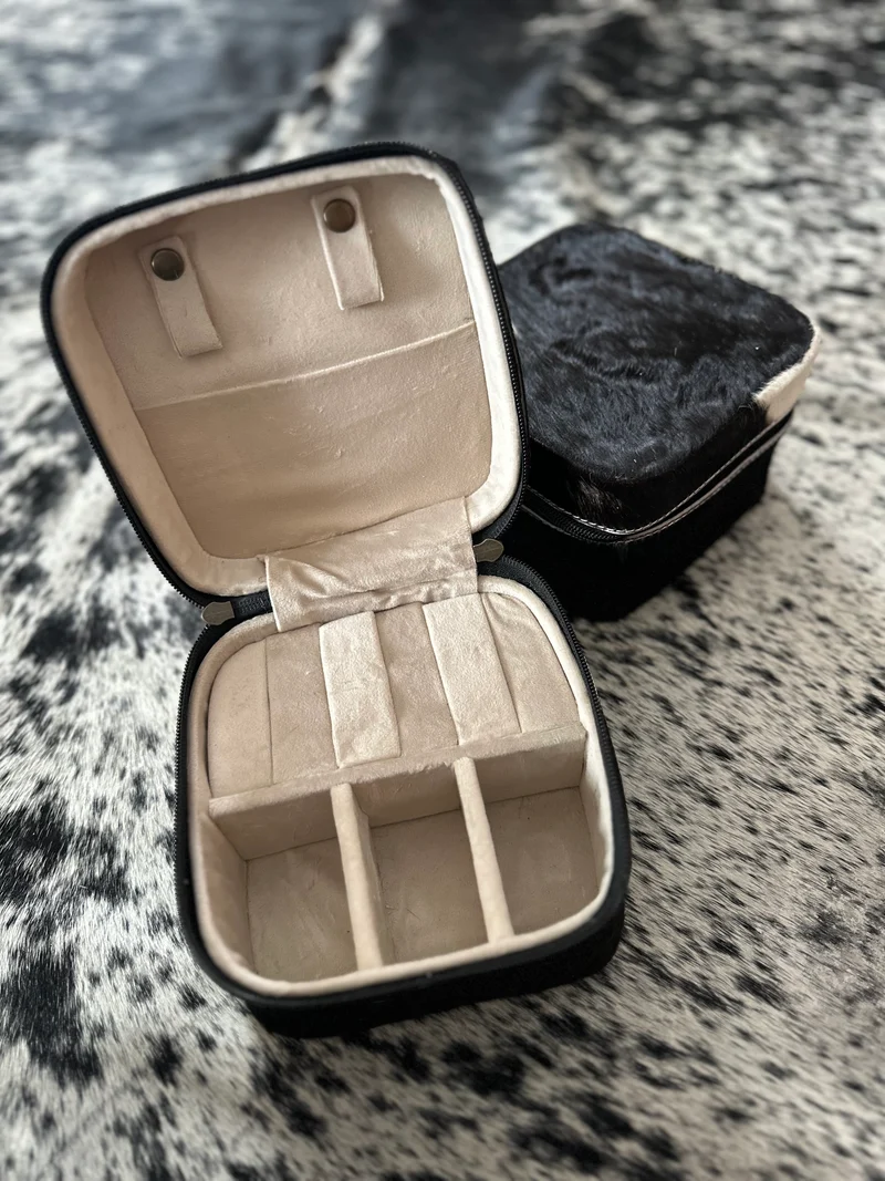 Black/White Cowhide Jewlery Box