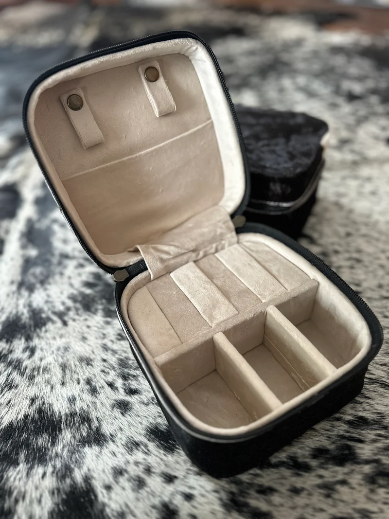 Black/White Cowhide Jewlery Box