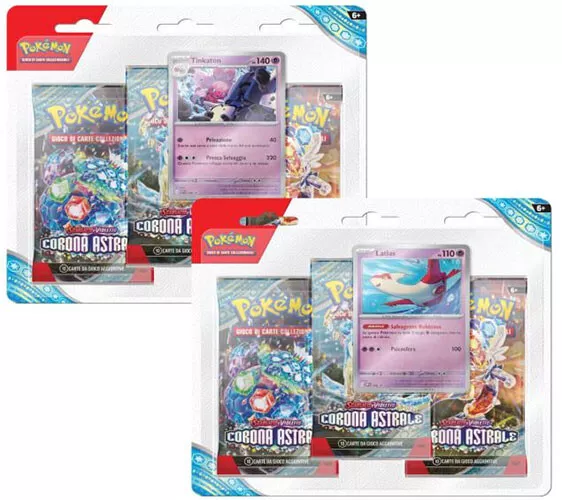 Pokemon Corona Astrale Blister 3 Buste + 1 card Edizione Italiana