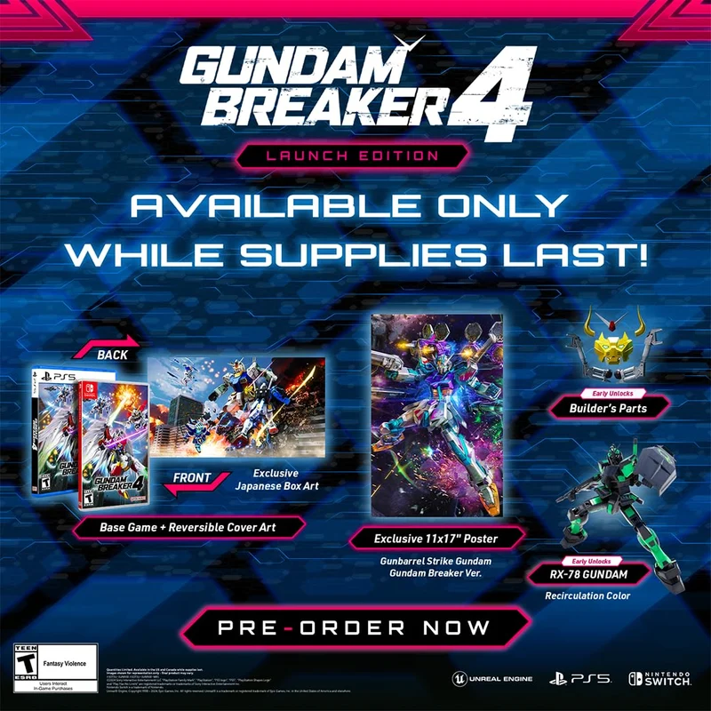 Gundam Breaker 4 Launch Edition Nintendo Switch - Edizione Americana