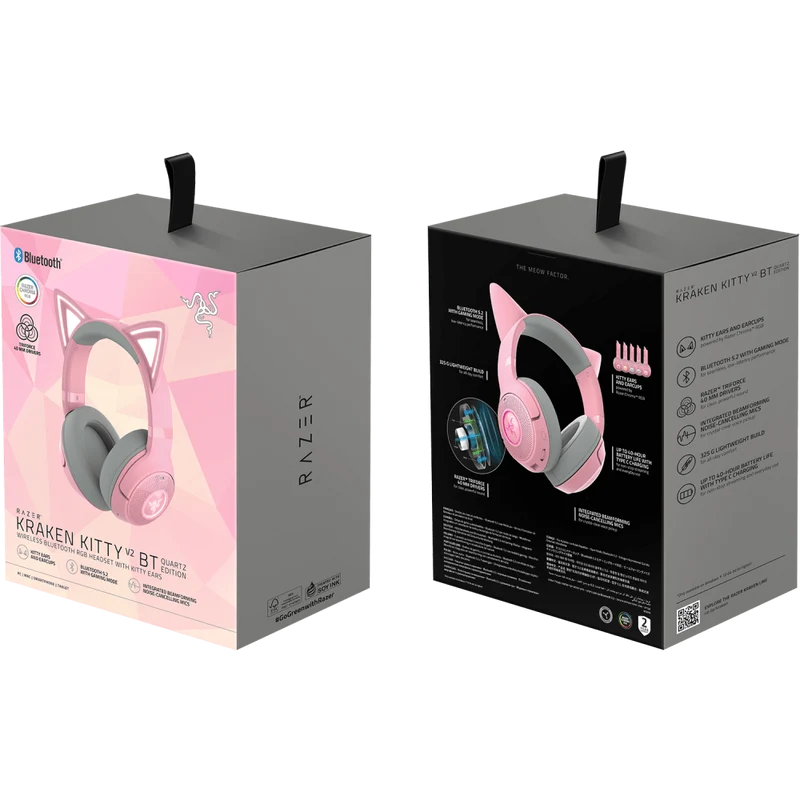 Razer Kraken Kitty V2 BT Quartz Wireless Gaming Headset