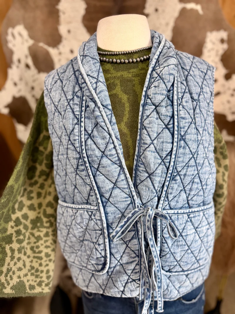 Denim Quilted Vest