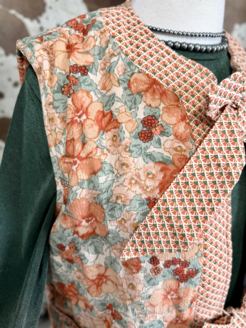 Quilted Floral Vest