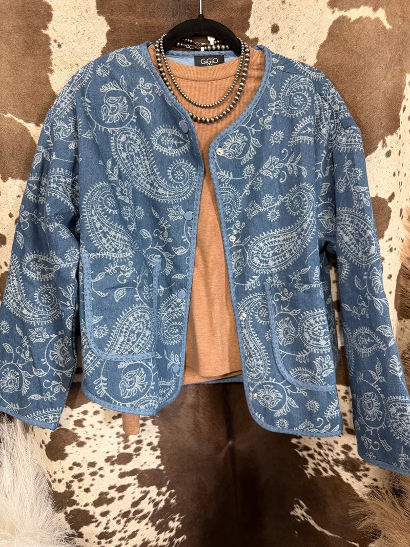 Denim Paisley Jacket