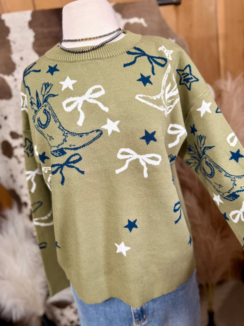 Olive Get Western Sweater