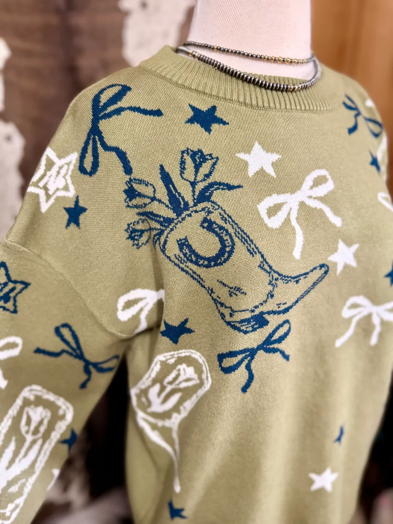 Olive Get Western Sweater