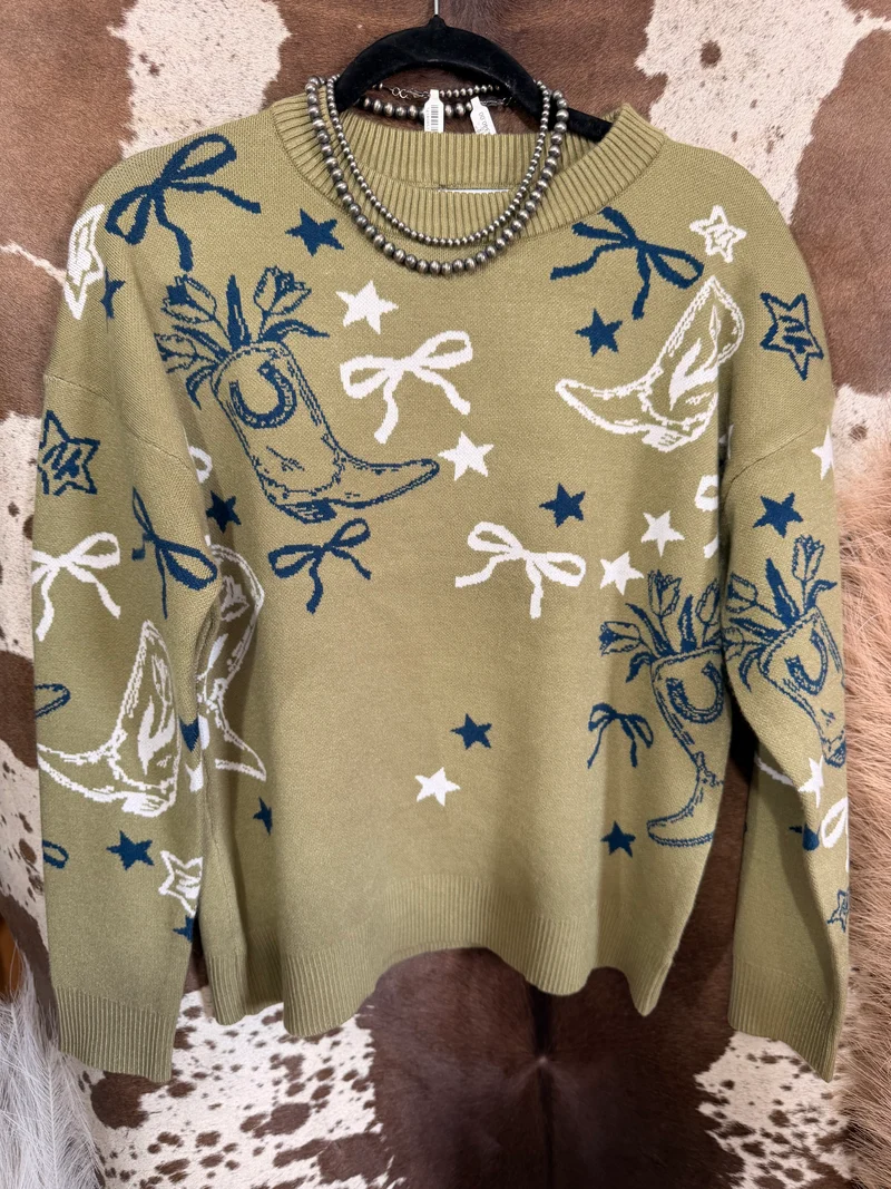 Olive Get Western Sweater