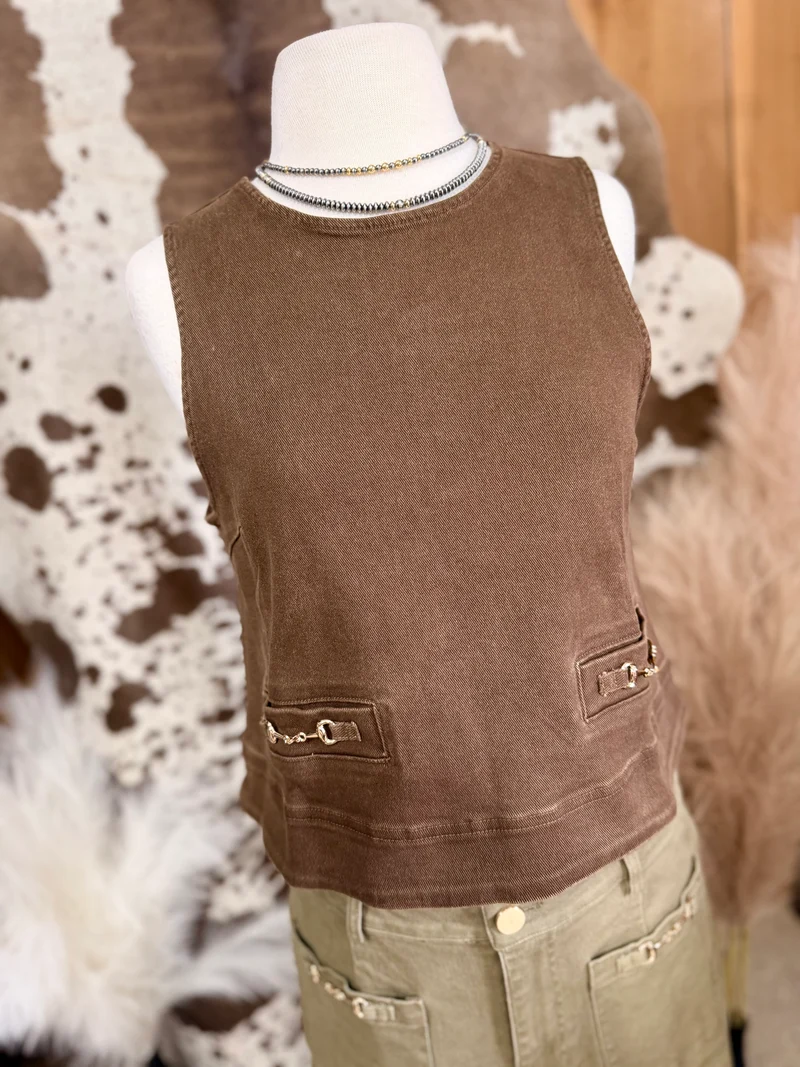 Brown Horse Bit Tank