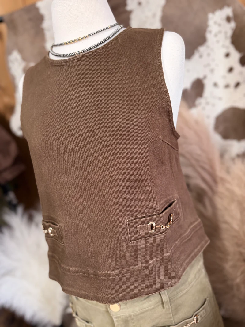 Brown Horse Bit Tank