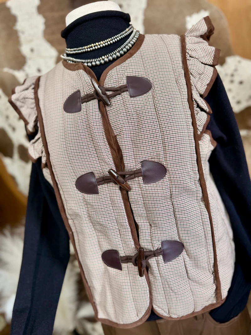 Brown Houndstooth Vest
