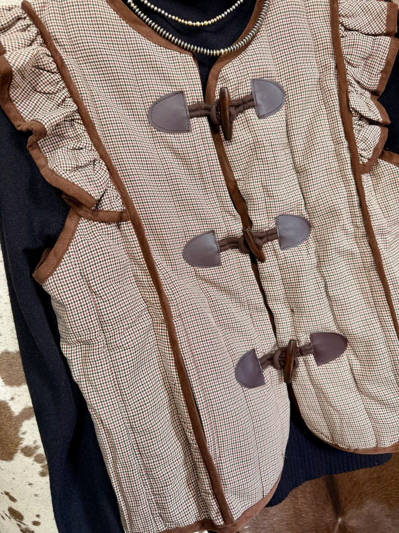 Brown Houndstooth Vest