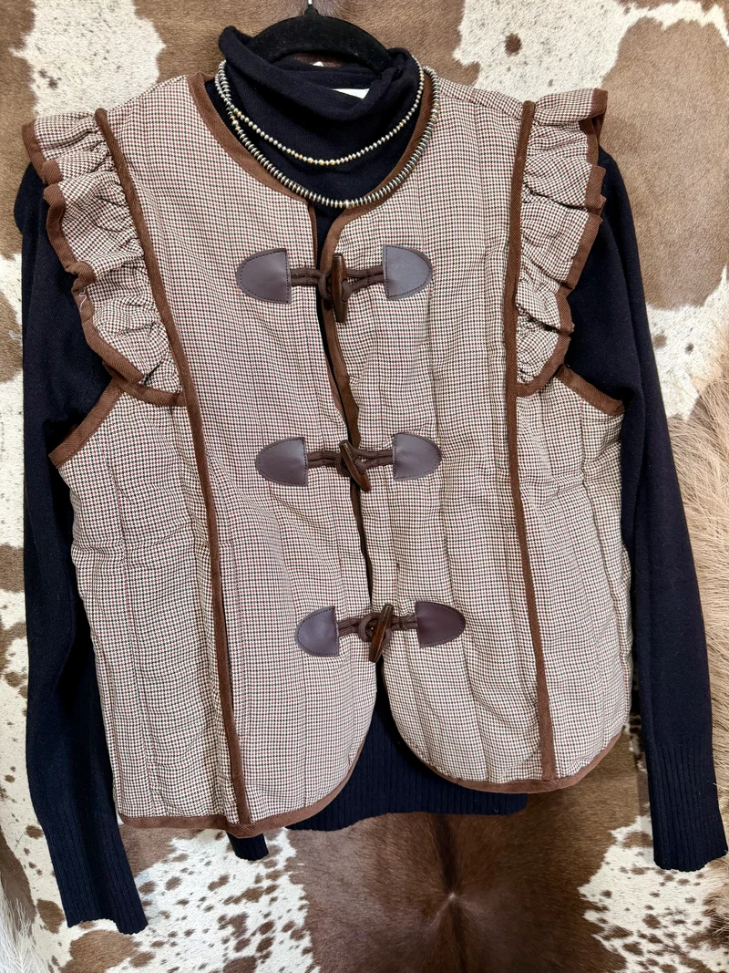 Brown Houndstooth Vest