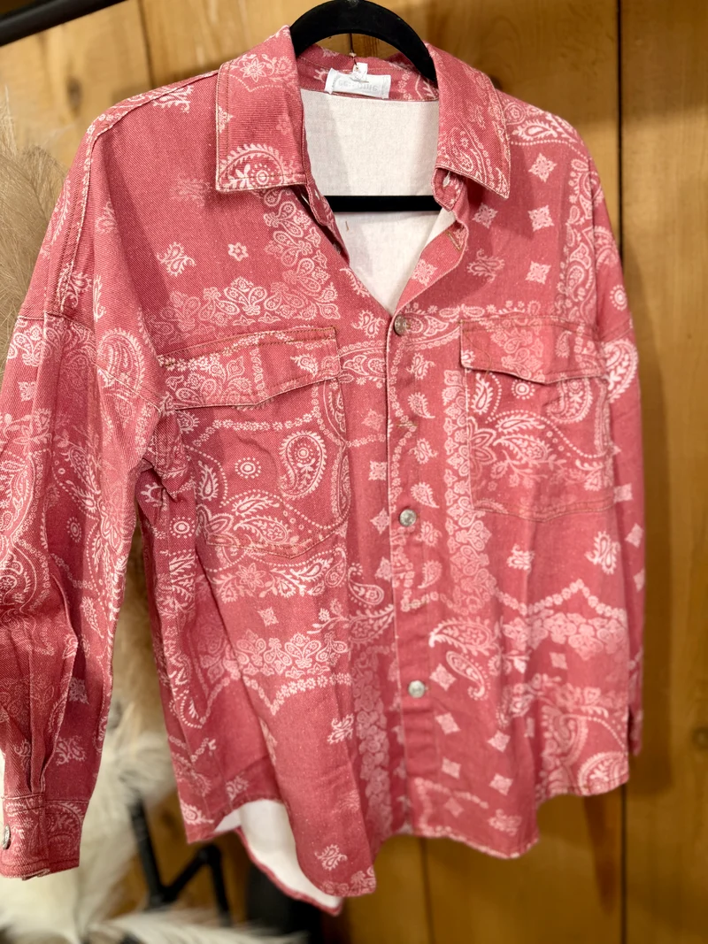 Dusty Rose Bandana Print Jacket