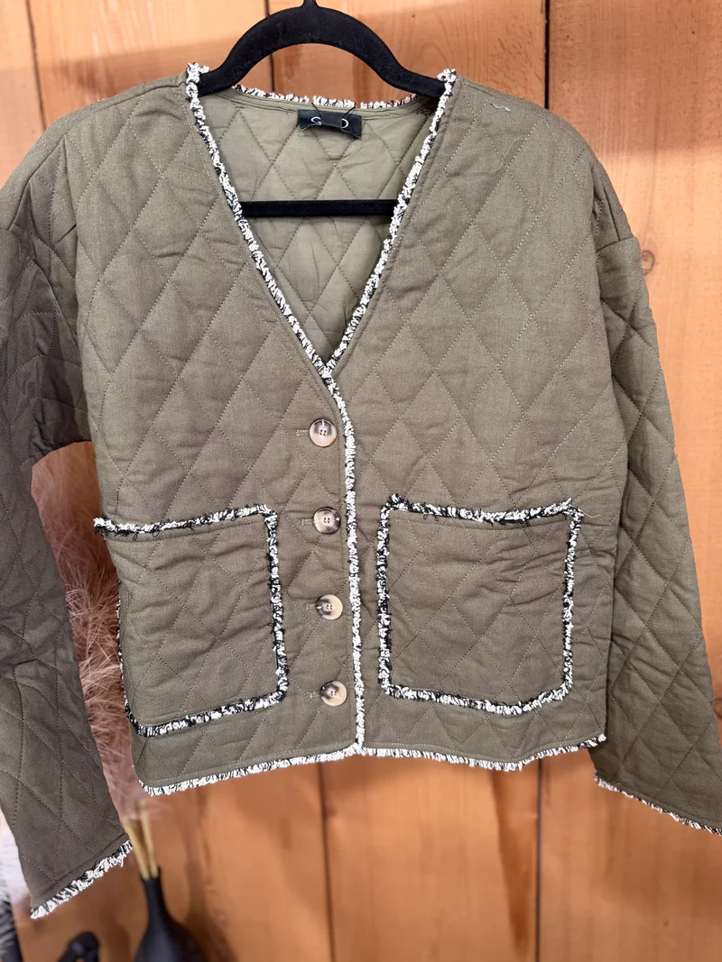 Olive Quilted Jacket