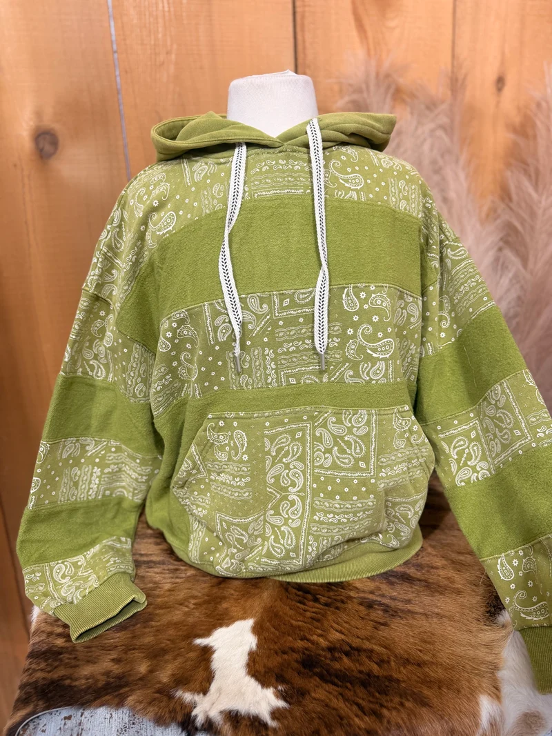 Matcha Bandana Print Hoodie