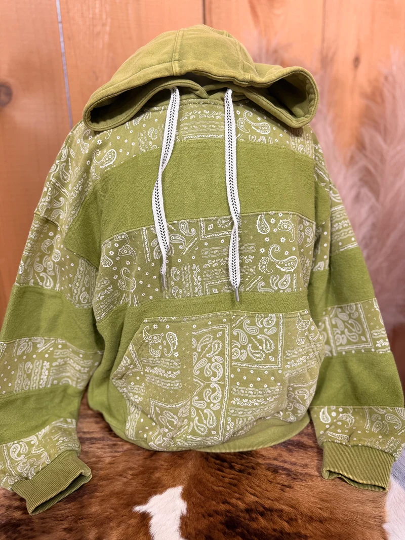 Matcha Bandana Print Hoodie