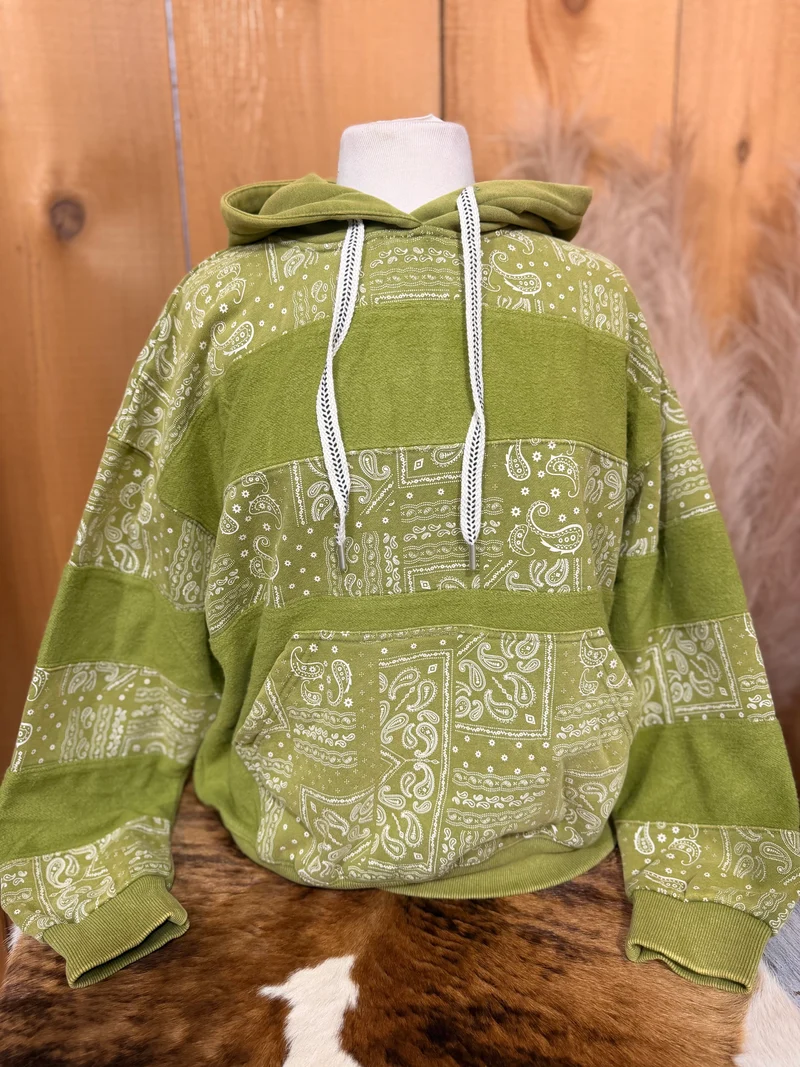 Matcha Bandana Print Hoodie