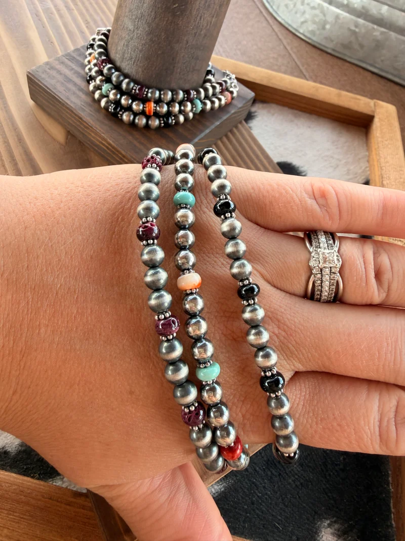 Sterling Pearl / Stone Bracelets