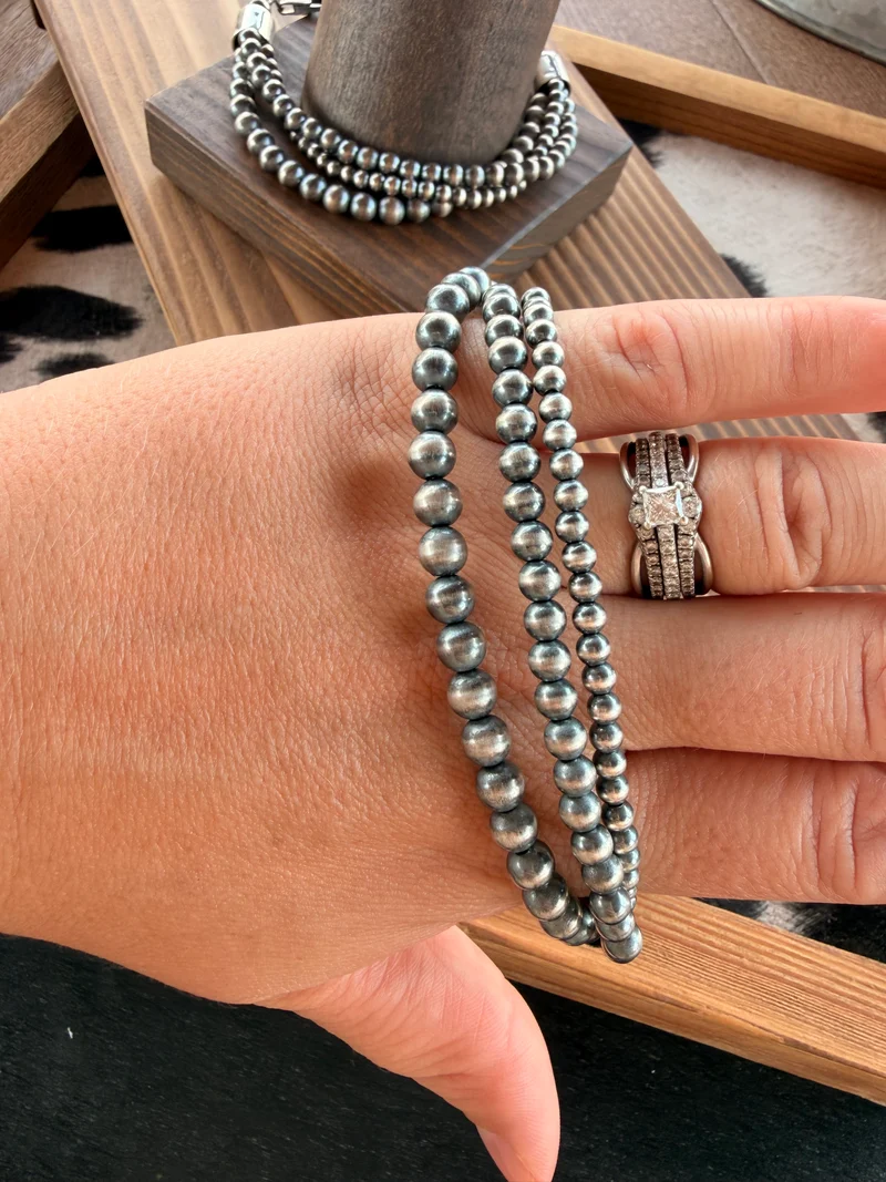 3 Strand Sterling Pearls Bracelet